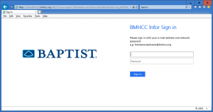 Sign in Changes for Infor Lawson/Baptist One Team  baptistleader